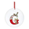 thumbnail image 1 of 26 adornos de letras del alfabeto de acrílico rojo con diseño de cervatillo | 7 x 7 cm para colgar en el árbol de Navidad, ideal para decorar el hogar y la escuela, 1 of 4