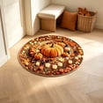 thumbnail image 5 of Zynviq Pumpkin Area Rugs 23.6" X 23.6" Thanksgiving Throw Rug Polyester Round Multicolor Washable Small Rug for Sofa, 5 of 6