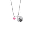 thumbnail image 2 of Delight Jewelry Acrylic 5/16" Hot Pink Heart Silvertone Script Initial Disc - & - Charm Necklace, 20"+3", 2 of 4