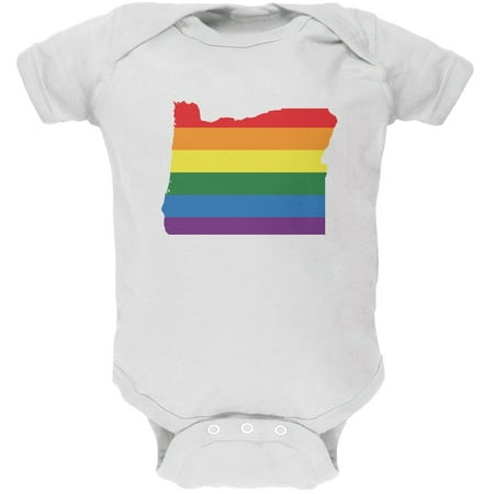 

Oregon LGBT Gay Pride Rainbow White Soft Baby One Piece - 9-12 months