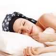 thumbnail image 5 of 3 paquetes de gorros largos de satén para dormir, gorros sueltos con banda elástica suave para cabello largo, trenzas, 5 of 5