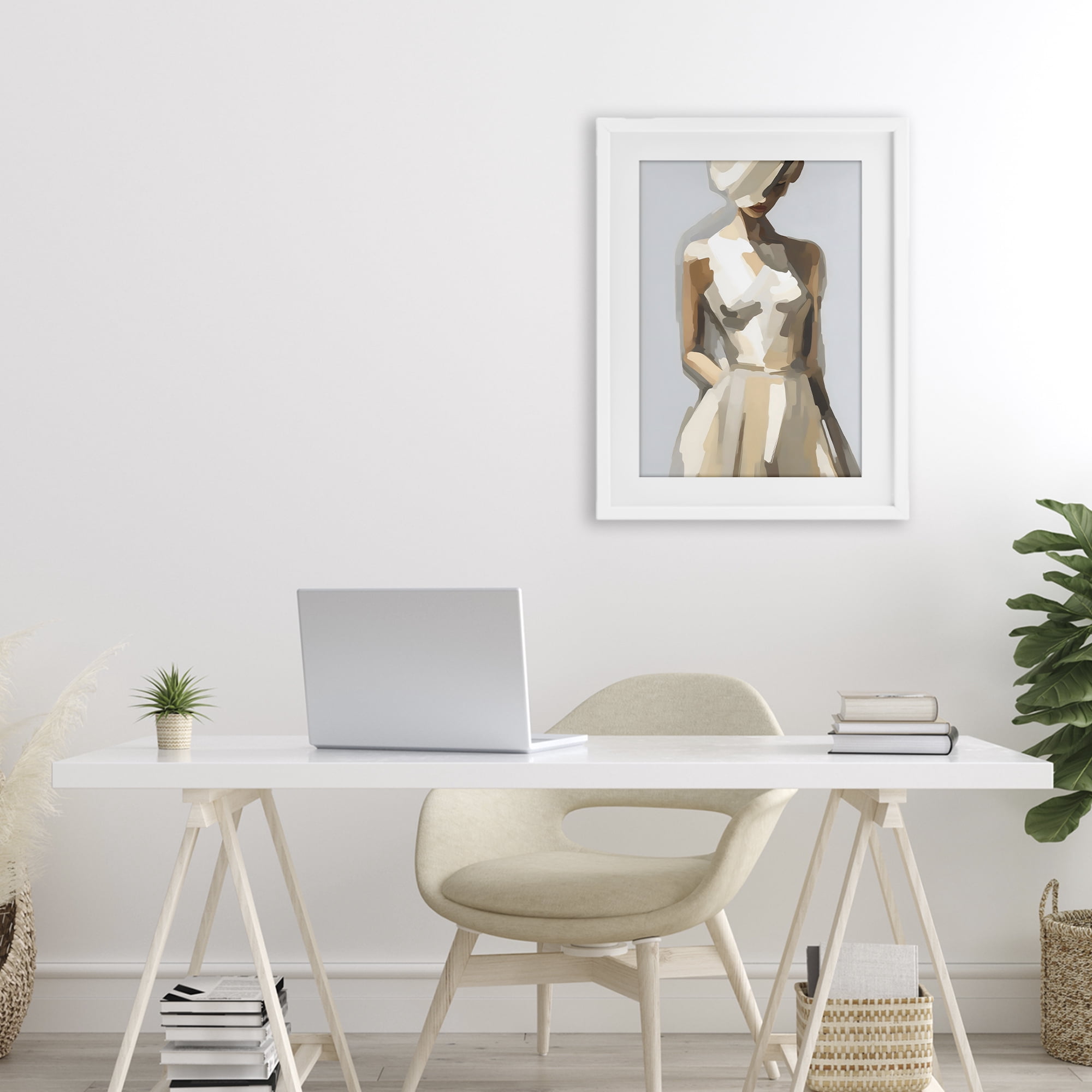 Stupell Industries Sophistication of the Muse White Framed Print Under Glass, design by Creative Studio