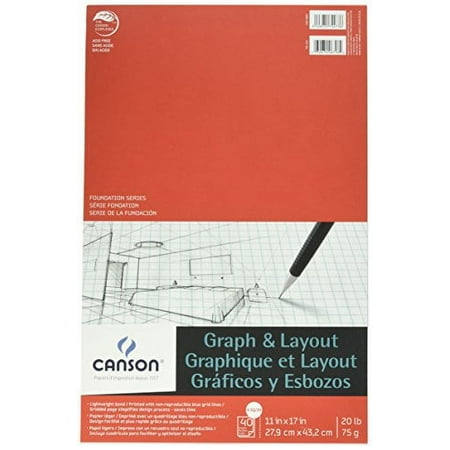 Canson Foundation Graph Pad - 11" x 17", 8" x 8" Grid, 40 Sheets
