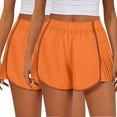 thumbnail image 2 of MIUOWANP 2-Pack Women's Shorts with Pockets Solid Color High Waisted Split Sports Shorts Lightweight Hot Pants Size S(4)Orange, 2 of 4