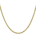 thumbnail image 3 of Diamond2Deal 10K Yellow Gold 3 mm Semi-Solid Rope Chain Necklace for Women 24", 3 of 7