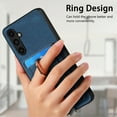 thumbnail image 4 of Nalacover 2-in-1 Magnetic Case for Samsung Galaxy A24 4G, Back Wallet Case with Detachable Card Holder Ring Stand Cover for Samsung Galaxy A24 4G, Vintage PU Leather Shockproof Case - Blue, 4 of 10