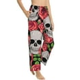 thumbnail image 2 of Fotbe Skull and Roses Women's Pajama Pants,Sleepwear Pants,Pj Bottoms Drawstring And Pockets-, 2 of 9