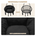 thumbnail image 4 of MoNiBloom Hammock Chair, Macrame Hanging Swing Chair with Padded Cushion, Max 350lbs, Hanging Cotton Rope Chair for Indoor, Outdoor, Bedroom, Patio, Porch, Garden, Black, 4 of 9