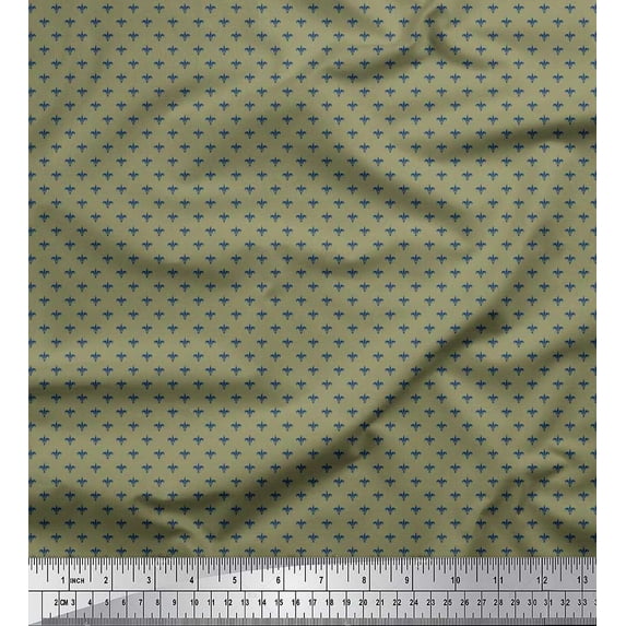 Soimoi Rayon Fabric Fleur De Lis Damask Shirting Print Sewing Fabric Yard 56 Inch Wide