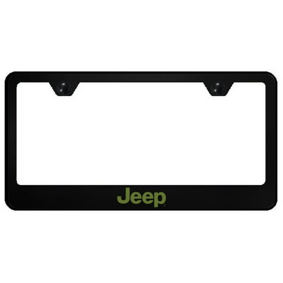 Jeep UV Print Logo Polycarbonate License Plate Frame (Black)