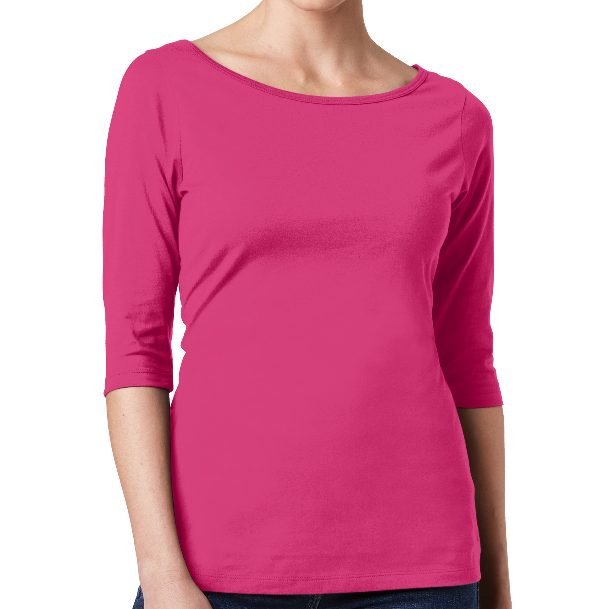 Ladies Elbow Length Cotton Long Sleeve Tee Shirt Dark Fuchsia 4xl Walmart Canada