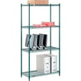 thumbnail image 2 of Nexel 4 Shelf Poly-Green Wire Shelving Unit Starter 36""W x 14""D x 74""H, 2 of 7