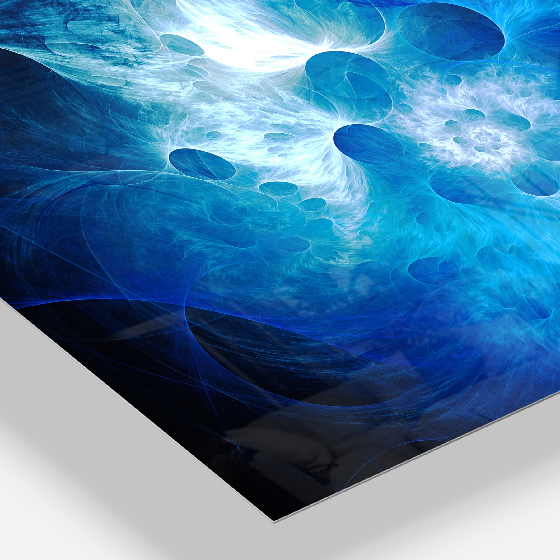 Fractal Blue Smoke 40.00" x 30.00" Painting Art Prints, by Designart