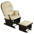 thumbnail image 4 of Topbuy Ergonomic Rocking Chair Baby Nursery Chair Glider with Ottoman Light Beige, 4 of 10
