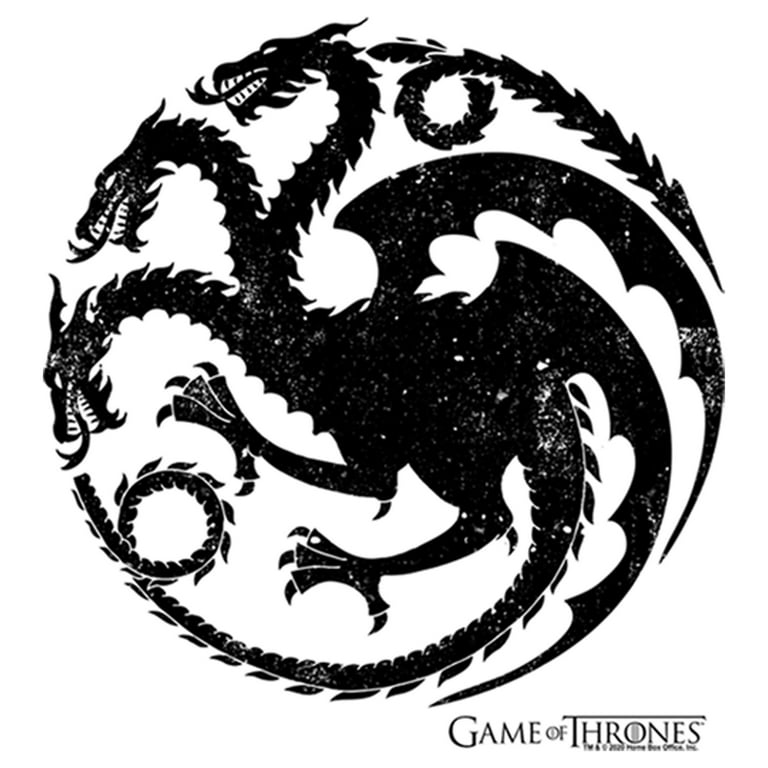 Men's Game of Thrones: House of the Dragon White Dragon Skull Logo