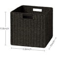 thumbnail image 2 of HBlife Wicker Baskets, Set of 3 Hand-Woven Paper Rope Storage Baskets, Foldable Cubby Storage Bins, Large Wicker Storage Basket for Shelves Pantry Organizing & Decor, Black, 2 of 8