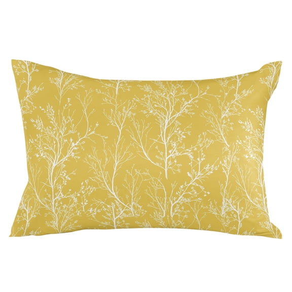 Yellow Botanical Throw Pillow Cover 16 x 24 Inch Decorative Pillow Cover Vintage Floral Plants Branch Lumbar Pillowcase Seasonal Rectangle Cushion Case for Couch Sofa Bed Living Room