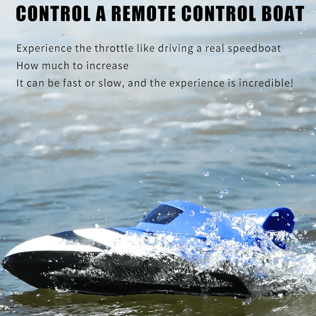Full Proportional Brushless RC Boat for Adults, Waterproof and Anti Collision Design Electric Remote Control Turbojet Speedboat, High Speed RC Boat Summer Water Play Gifts