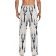 thumbnail image 4 of FREEAMG Deer Head Silhouettes Pajama Pants for Men, Men's Separate Bottoms, Pure Cotton Comfortable Lounge Pants?439?, 4 of 7
