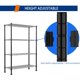 thumbnail image 5 of =Estantería de almacenamiento de metal de 4 hilos, estantes ajustables, estantes de almacenamiento de pie para lavandería, baño, cocina, despensa, clóset (negro, 14 pulgadas de profundidad x, 5 of 8