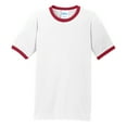 thumbnail image 5 of Mens Short Sleeve Core Cotton Soft Classic Ringer Tee White/Red Medium, 5 of 6