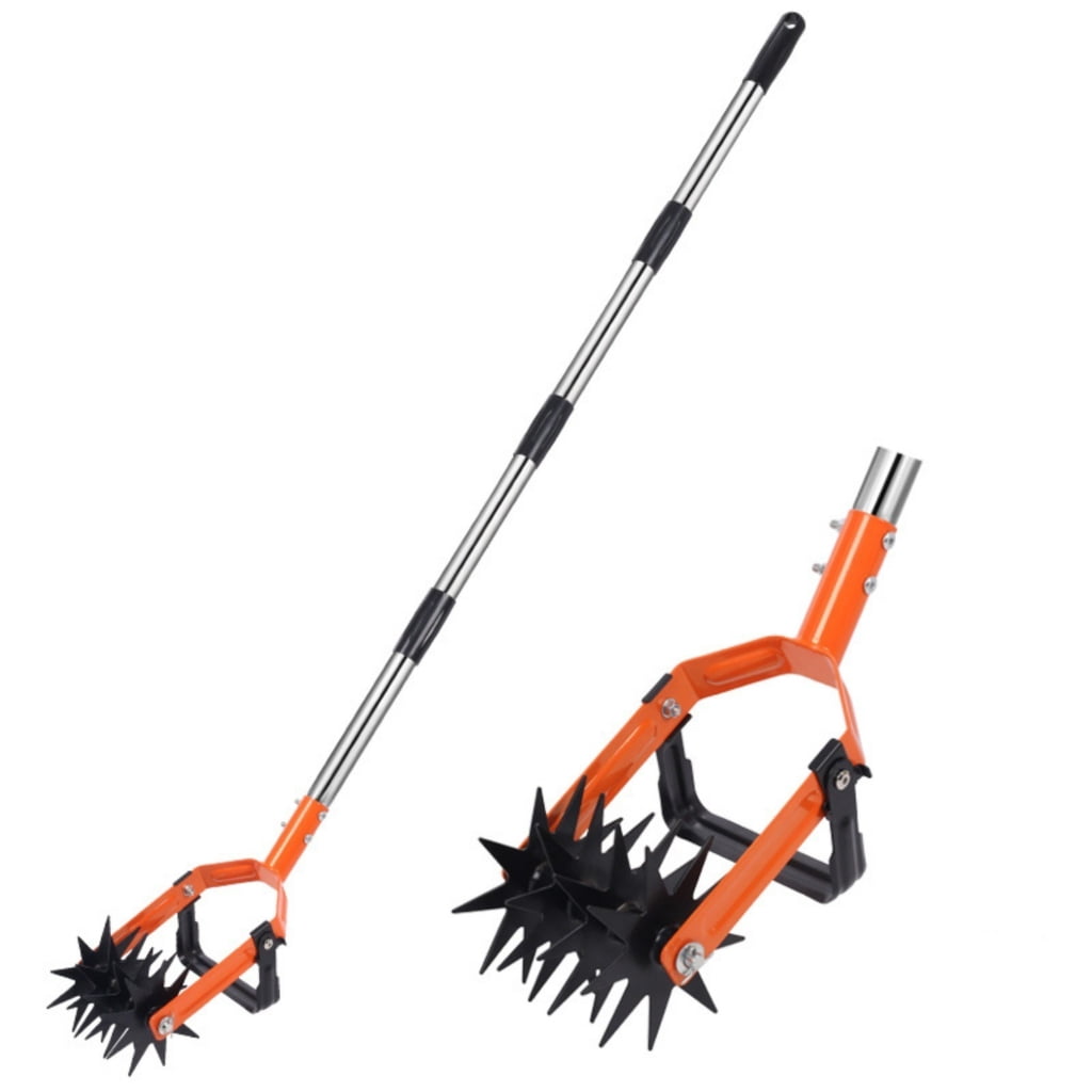 Manual Soil Tiller Featuring Adjustable Handle Length and SteelB1adefor Back Friendly Gardening