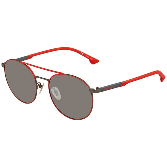 Police Storm Light 2 Smoke/Mirrored Silver Round Unisex Sunglasses SPL717 8K6X 55 19 145