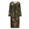 thumbnail image 4 of Xoenoiee Hunting Camo Forest Maple Leaves Print Women's Zipper Robes Long Sleeve Bathrobe Zip Up Sleepwear Lightweight Housecoats with Pockets Ladies Loungewear Nightdress, Size M, 4 of 7