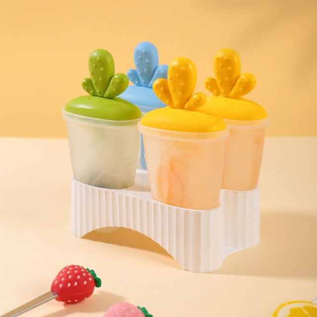 Dvkptbk Ice Cube Mold New Ice-Cream Maker, Ice-Cream Molds Ice Box Small Household Refrigerator Easy-Release Ice-Cream Molds with Cover Ice Lattice Kitchen Gadgets