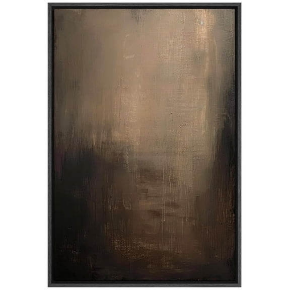 IDEA4WALL Framed Canvas Wall Art Abstract Print Sunlight Seeping In Dark Shades Illustrations Minimalist Pastel Digital Art Decorative Modern Room Decor for Bedroom, Office - 24"x36" Black