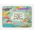 thumbnail image 1 of Under the Sea Bath Mat, Keep Calm and Live Your Own Cursive Calligraphy with Mermaids, Plush Bathroom Decor Mat with Non Slip Backing, 29.5" X 17.5", Multicolor, by Ambesonne, 1 of 2
