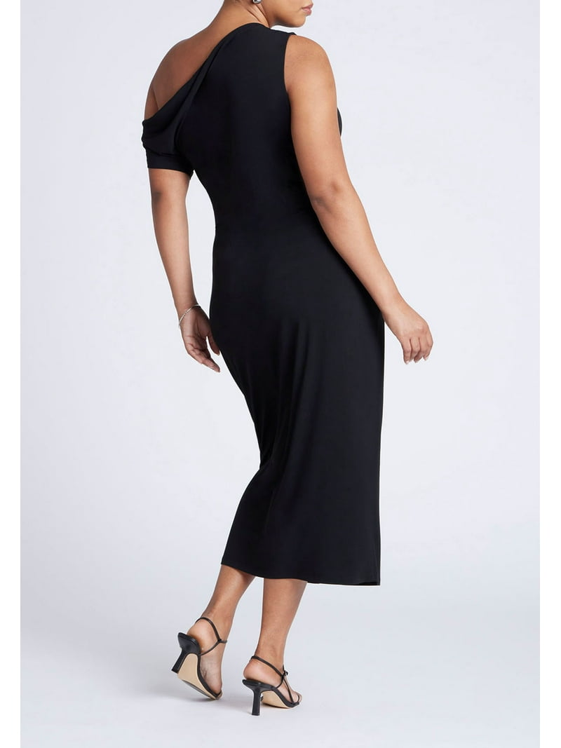 eloquii black dress Eloquii Black Mesh Sleeve Dress NWT- Size 14  The Saved Collection