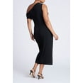thumbnail image 2 of ELOQUII Women's Plus Size Off The Shoulder Tie Front Midi Dress, 2 of 2