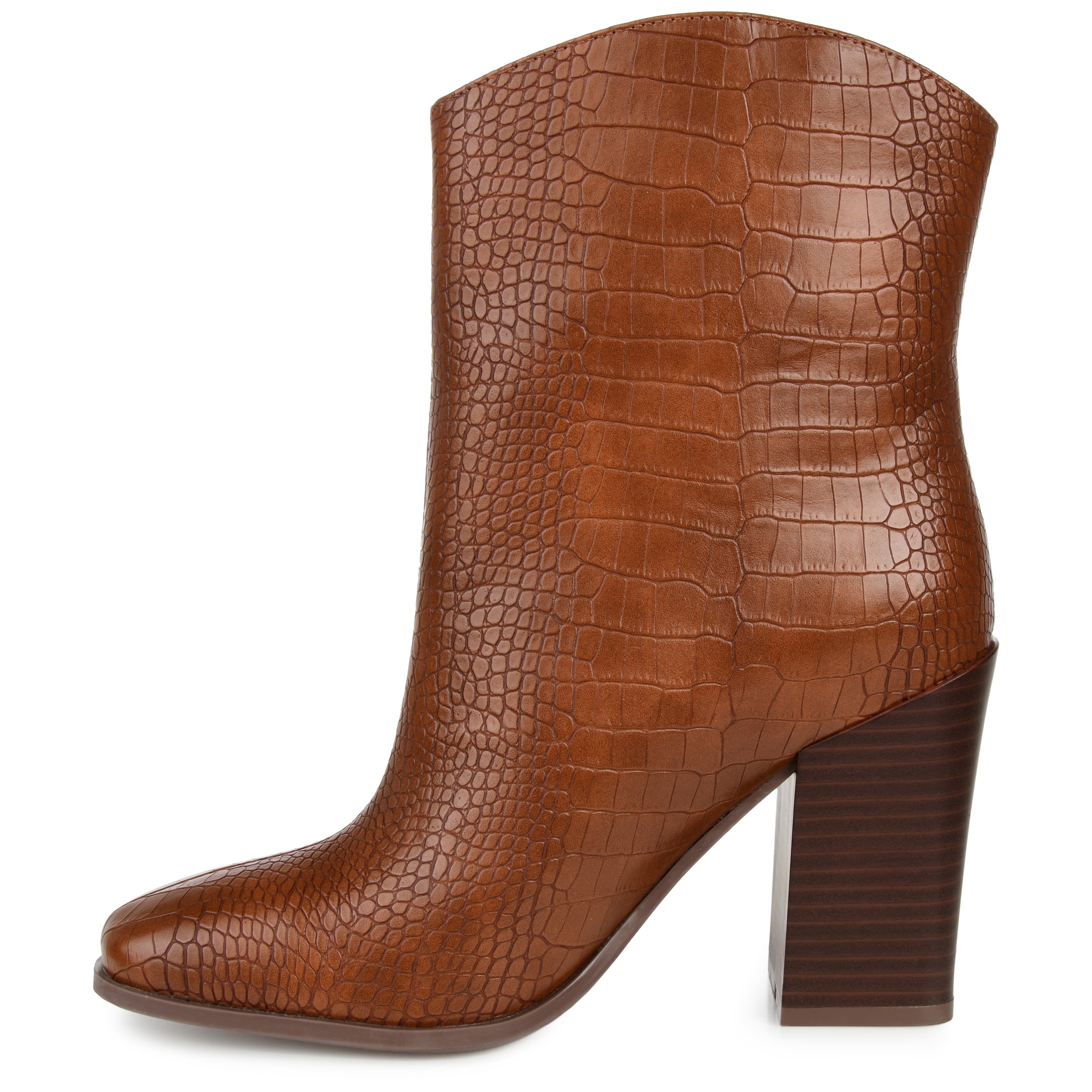 Journee Womens Brekinn Pull On Stacked Heel Booties