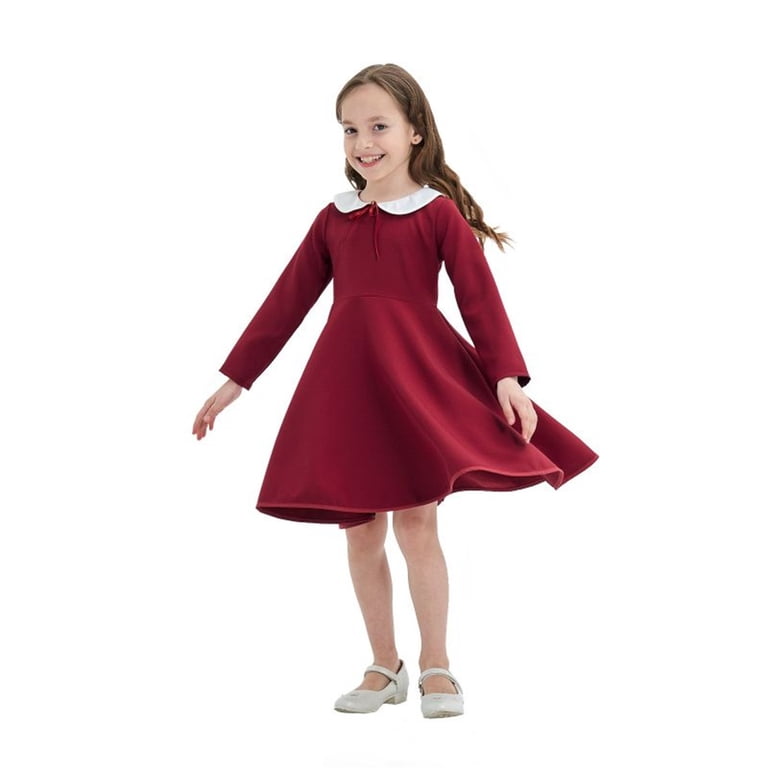 chinese dress ladies Lands' End Girls Long Sleeve Mesh Pleated Polo Dress