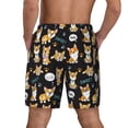 thumbnail image 2 of Lsque Mens Swim Trunks Cute Dogs Corgi Pattern - Bathing Suit Compression Liner - Beach Swim Shorts Swimwear - (S-3XL) - Stretch Quick Dry -Small, 2 of 9