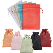 PH PandaHall 10 Color 5x7'' Burlap Bags with Drawstring Advent Calendar Bags Gift Sachets Gift Bags Jewelry Pouches Sacks Burlap Bags Packing Storage for Wedding Party Shower Birthday Xmas Presents
