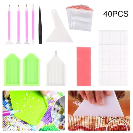 Pluokvzr 40Pcs Diamond Painting Tools Set DIY Diamond Art Tool Accessories Diamond Embroidery Tool Kit