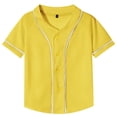 thumbnail image 6 of TIREOW Boys and Girls Baseball Jersey Boys Short Sleeve Button T-Shirts Fashion Hip Hop Casual Sports Solid Color Shirt, 6 of 6