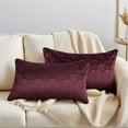 thumbnail image 2 of Unique Bargains Pack of 2 Velvet Solid Throw Pillow Covers 20" x 12" Brick Red, 2 of 6