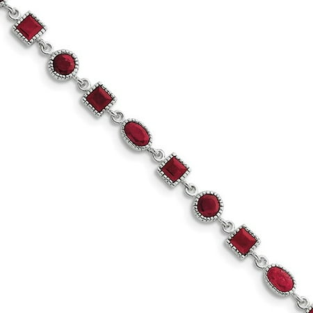 Sterling Silver Ruby Bracelet. Gem Wt- 9.6ct