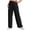 #01 Black 【Mix & Match: Stock Up on Your Favorite Colors】, variant on Women's Soft Casual Solid Straight Leg Pants, Elastic Waist Pull On Design with Foldable Long Pants for Versatility, Polyester Blend Everyday Wear for Work, Travel, | TruHer,Black M