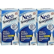 Neo-Synephrine Nasal Decongestant Spray Regular Strength 15ml ( 3 pack ) BLUE