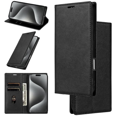Feishell Wallet Case for iPhone 7 / 8 / SE 2022 & 2020,Premium PU Leather Magnetic Flip Kickstand Book Folio Full Body Case with RFID Blocking Credit Card Slots Shockproof Protective Phone Case,Black