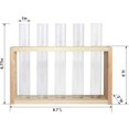 thumbnail image 2 of Enhance Your Home and Office Decor with Desktop Glass Planter and Wall Mounted Glass Planter with 5 Modern Test Tubes on Wooden Stand - Natural, Stylish and Unique Container for Your Indoor Plants, 2 of 5