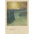 thumbnail image 2 of Karl Wiener 11x14 Black Ornate Wood Framed Double Matted Museum Art Print Titled: Sunrise (Around 1923), 2 of 5