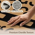 thumbnail image 6 of ODIKA 2'x3' Tan With Black Geometric Stripes Washable Throw Rug Playful Abstract Design Curved Motifs And Horizontal Band Non-Slip, Low Profile, Flatwoven, Easy Care for Hallway, Study Room, 6 of 7
