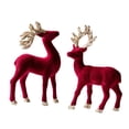 thumbnail image 3 of Figuras de renos navideños, estatuas de ciervos, adornos decorativos, elegantes decoraciones navideñas. Un par rojo, 3 of 9