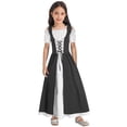 thumbnail image 3 of Mufeng Robe Vintage Renaissance Médiévale pour Filles Robe en Velours Robe de Fête Cosplay Halloween Noire 14, 3 of 6