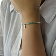 thumbnail image 6 of Silverly Women's 925 Sterling Silver 2 mm Small Tree Blue Ball Beaded Bead Elastic Stretch Bracelet, 6 of 6